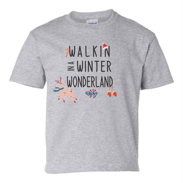 Cute Christmas T-shirt For Kids - Walkin In A Winter Wonderland T-shirt - Cute Christmas T-shirt - Cute Kids T-shirt - Kids Christmas T-shirt