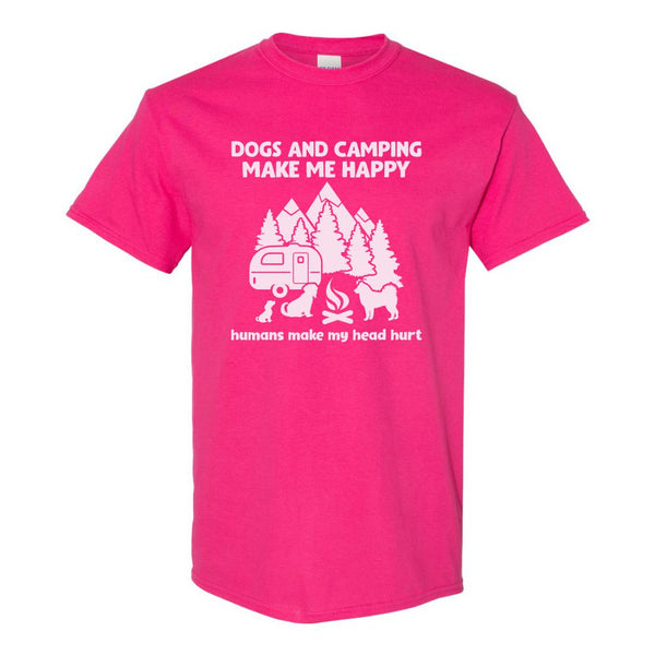 Dogs And Camping Makes Me Happy - Camping T-shirt- Cute Camping T-shirt - Dog Lovers T-shirt - Camping Lovers T-shirt - Cute Dog T-shirt