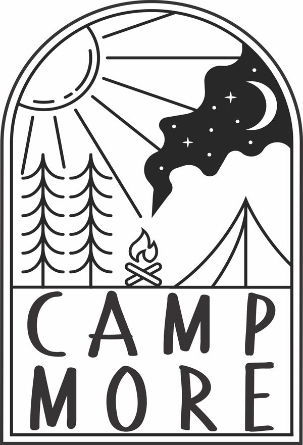 Camp More Decal - Camping Stickers - Camping Lovers Decal - Camping Decal