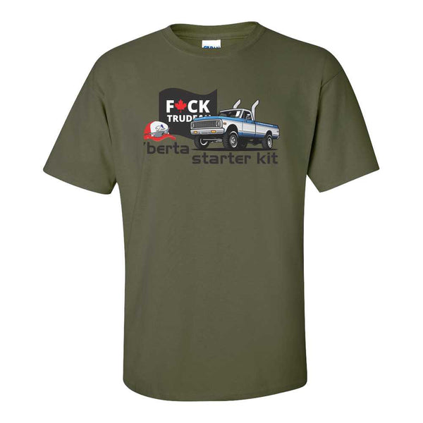 Funny Offensive T-shirt - Alberta Starter Kit T-shirt - Freedom Convoy T-shirt - Fuck Trudeau T-shirt - Guy Humour T-shirt - Alberta Humour T-shirt - Gift For Him - Offensive Guy Humour