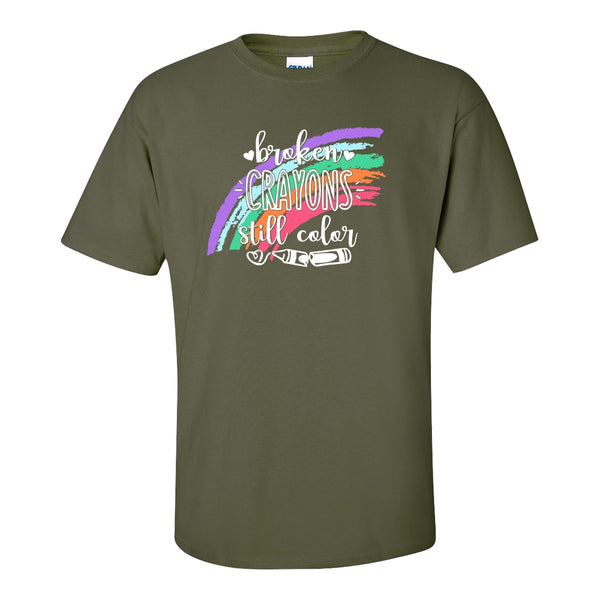 Broken Crayons Still Color - Cute T-shirts - Cute Inspirational T-shirt - Broken Crayon T-shirt - Rainbow Crayon T-shirt