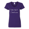 Sarcastic T-shirt - Funny T-shirt Quote - Fun Fact I Dont Care T-shirt - Funny T-shirts - Vneck