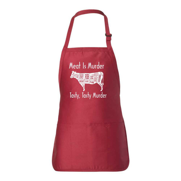 BBQ Apron - Funny BBQ Apron - Dad Grilling Apron - BBQ Grill Apron - Guy Humour Apron - Meat Is Murder, Tasty, Tasty Murder Apron - Grilling Apron - Gift For Dad - Father's Day Gift