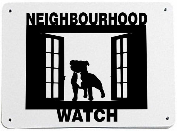 Pit Bull Neighbourhood Watch Sign - Beware Of Dog Sign - Warning Sign - Yard Sign - Decorative Sign - Dog Lover Sign - Guard Dog Sign - Pit Bull Sign