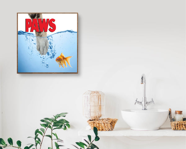 Cute Bathroom Art - Paws Poster - Cute Bathroom Art - Cute Cat Poster - Bathroom Art