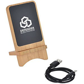 SCX Bamboo Light-Up Logo Wireless Charger - Corporate Gifts - Custom Gifts