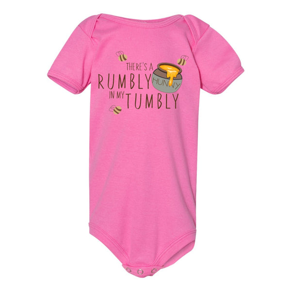 Cute Baby Onesie - There's A Rumbly In My Tummy - Winnie The Pooh Onesie - Disney Onesie- Cute Onsie - Cute Onesie Quote - Mom To Be Gift