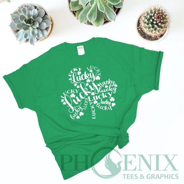 Cute St. Patrick's Day T-shirt - Lucky Shamrock T-shirt - Four Leaf Clover T-shirt