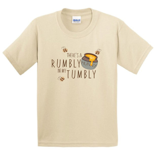 There's A Rumbly In My Tummy - Winnie The Pooh T-shirt - Disney T-shirt - Cute Kid T-shirt - Cute Quote T-shirt - Winnie The Pooh Quote