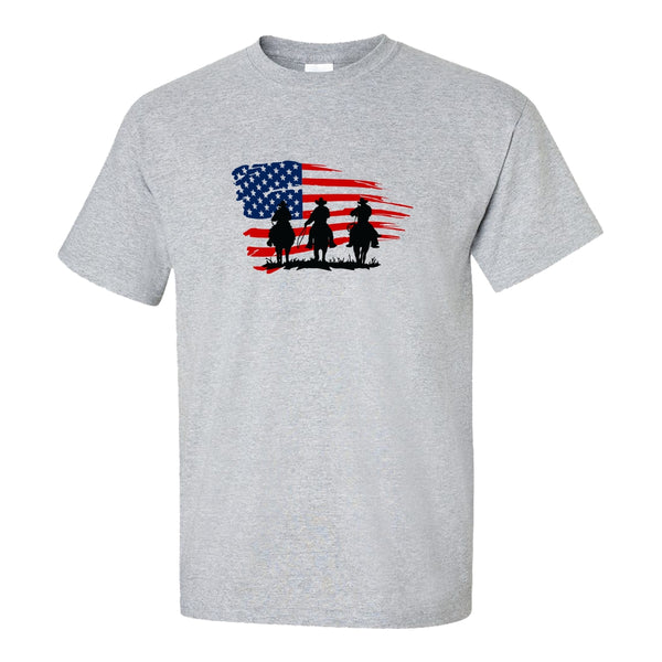 Yellowstone Cowboys with American Flag - Yellowstone T-shirt - Rip T-shirt - Dutton Ranch, John Dutton T-shirt - Yellowstone T-shirt - Yellowstone T-shirt