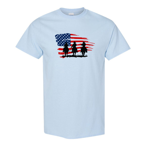 Yellowstone Cowboys with American Flag - Yellowstone T-shirt - Rip T-shirt - Dutton Ranch, John Dutton T-shirt - Yellowstone T-shirt - Yellowstone T-shirt