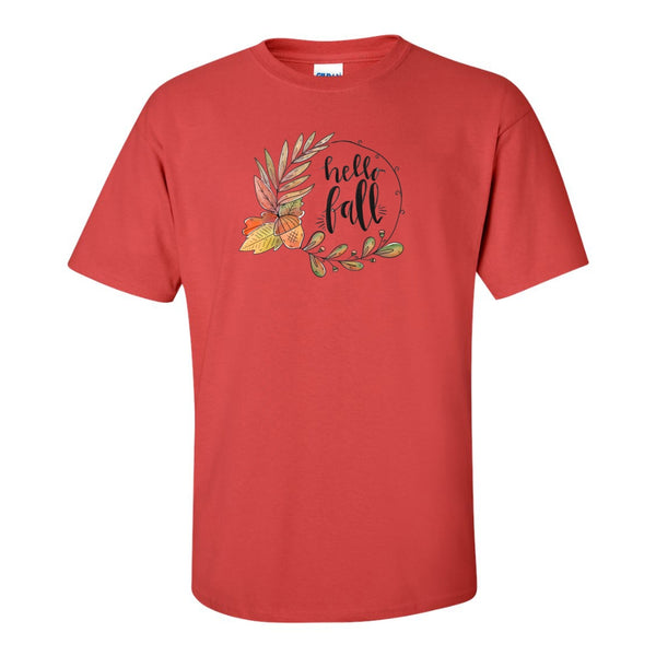Hello Fall Wreath -  Autumn T-shirt - Cute Fall T-shirt