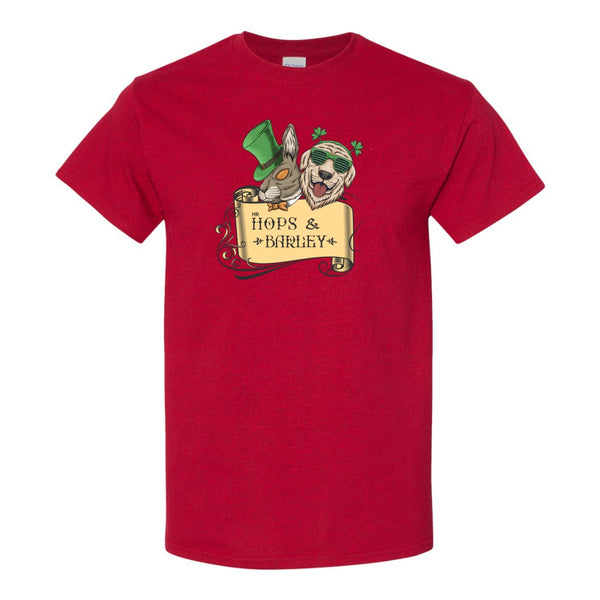 Hops & Barley St. Patrick's Day T-shirt - Drinking T-shirt - Hipster T-shirt - Guy T-shirt