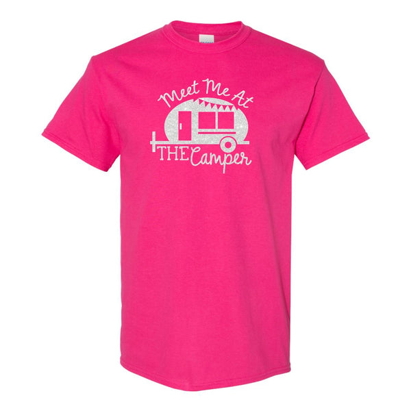 Meet Me At The Camper - Camping T-shirt - Custom Camping T-shirt - Women's Crew Neck T-shirt