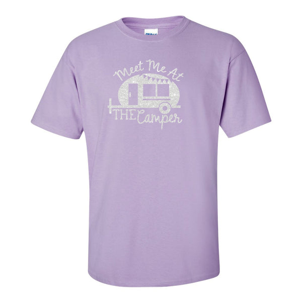 Meet Me At The Camper - Camping T-shirt - Custom Camping T-shirt - Women's Crew Neck T-shirt
