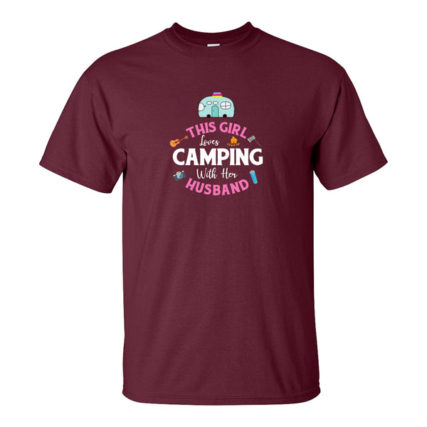 This Girl Loves Camping With Her Husband - Mom Camping T-shirt - Camping T-shirt - Cute Camping Shirt - Gifts for Her