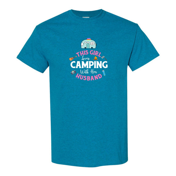 This Girl Loves Camping With Her Husband - Mom Camping T-shirt - Camping T-shirt - Cute Camping Shirt - Gifts for Her