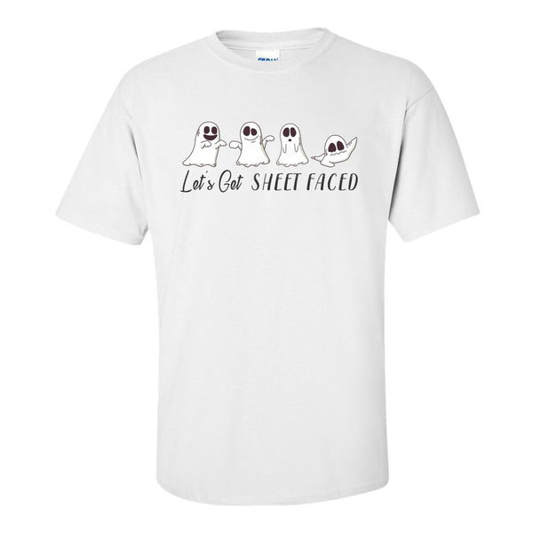 Let's Get Sheet Faced - Funny Halloween T-shirt