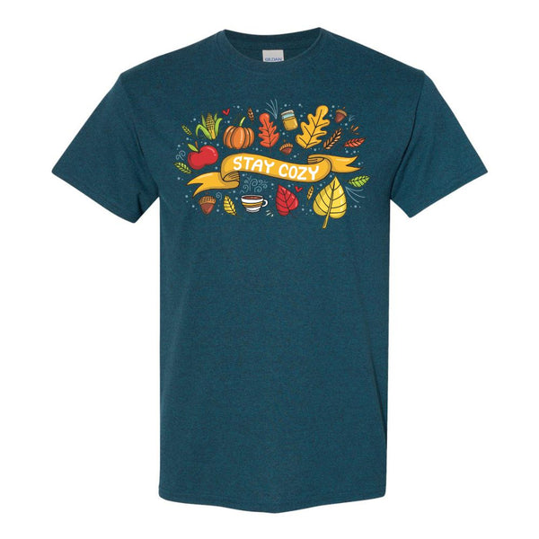 Stay Cozy Fall T-shirt - Cute Fall T-shirt - Fall T-shirt - Octorber T-shirt - Autumn T-shirt