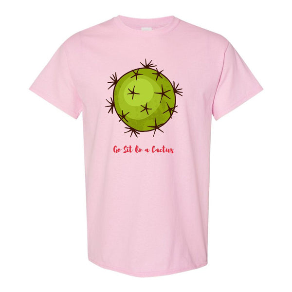Funny T-shirts - Funny Guy T-shirts - Go Sit On A Cactus- Funny Guy T-shirt - Guy Humour - Gifts For Him - Anti Social T-shirt