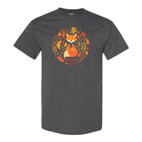 Cute Fall T-shirt Happy Fall - Cute Fox - Custom T-shirt - Autumn T-shirt - Cute Autumn T-shirt