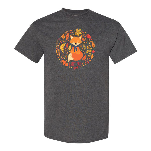 Cute Fall T-shirt Happy Fall - Cute Fox - Custom T-shirt - Autumn T-shirt - Cute Autumn T-shirt