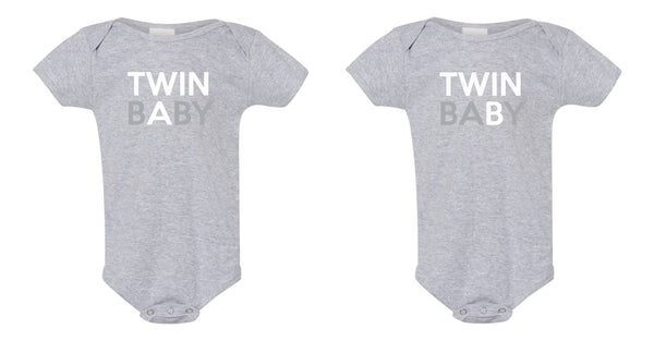 Cute Twin Onesie - Baby A Twin Baby B - Twin Onesie - Funny Baby Onesie